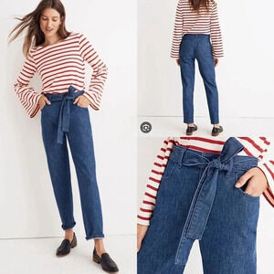 Madewell Women’s Denim Tie-Waist Tapered Pants Size 26